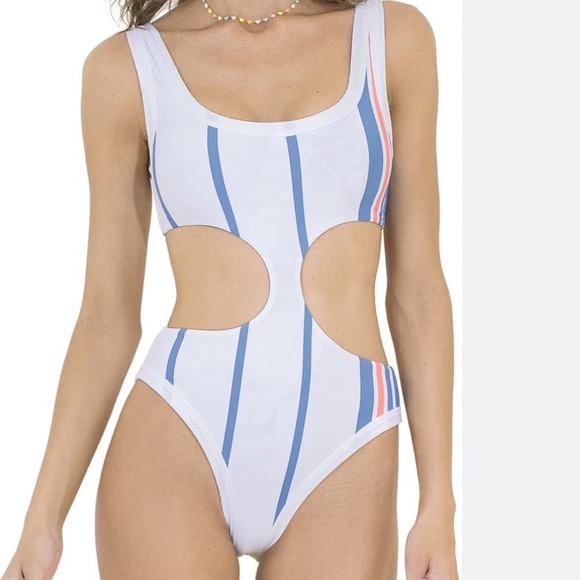 Maaji Bengal Stripe reversible floral one piece swimsuit - Picture 4 of 5